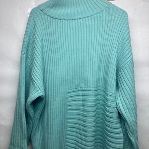 Vince Camuto light blue/aqua colored cotton blend pullover turtleneck size XL